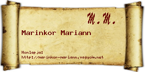 Marinkor Mariann névjegykártya