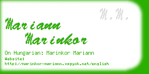 mariann marinkor business card